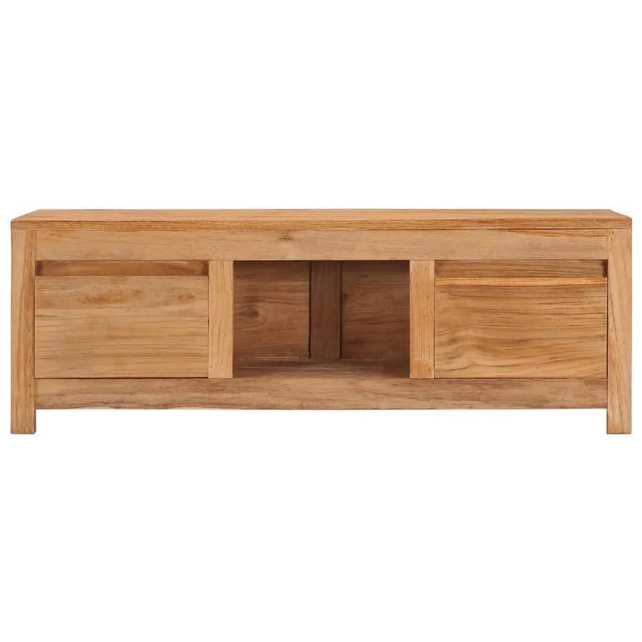 vidaXL TV-Schrank aus Teak-Massivholz in Braun im Kolonialstil, B/T/H: 100 x 30 x 35 cm - Bild 2