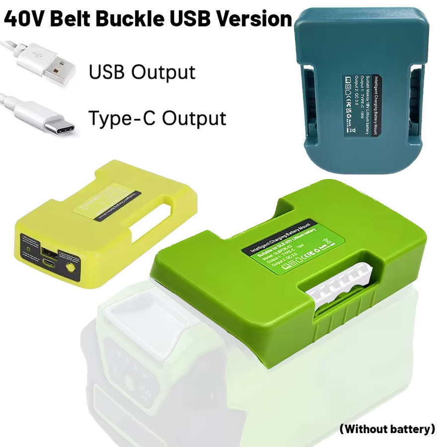 Batteriehalter mit USB Typ-C Adapter für Makita Ryobi und Greenworks 40V Akkus zur Schnellladung - Bild 2