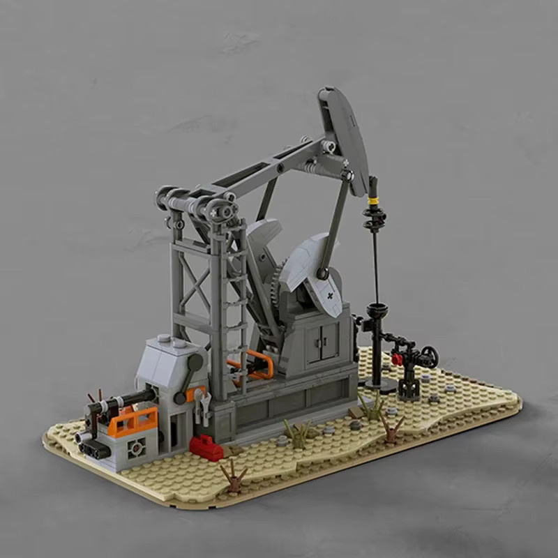 Creativeme Ölpumpe Jack Oil Derrick Baustein-Set mit 474 Teilen in Grau für Kinder als Lernspielzeug - Bild 2