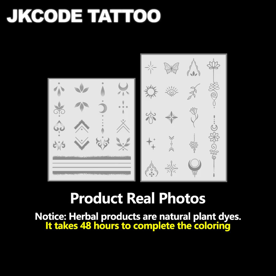 JKCODE TATTOO Temporäres Tattoo, Schmetterlinge und Sanskrit-Totems, Unisex - Bild 3