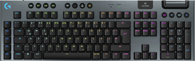 Logitech G915 X Lightspeed Wireless Gaming-Tastatur, mechanisch, QWERTZ, Schwarz - Bild 1