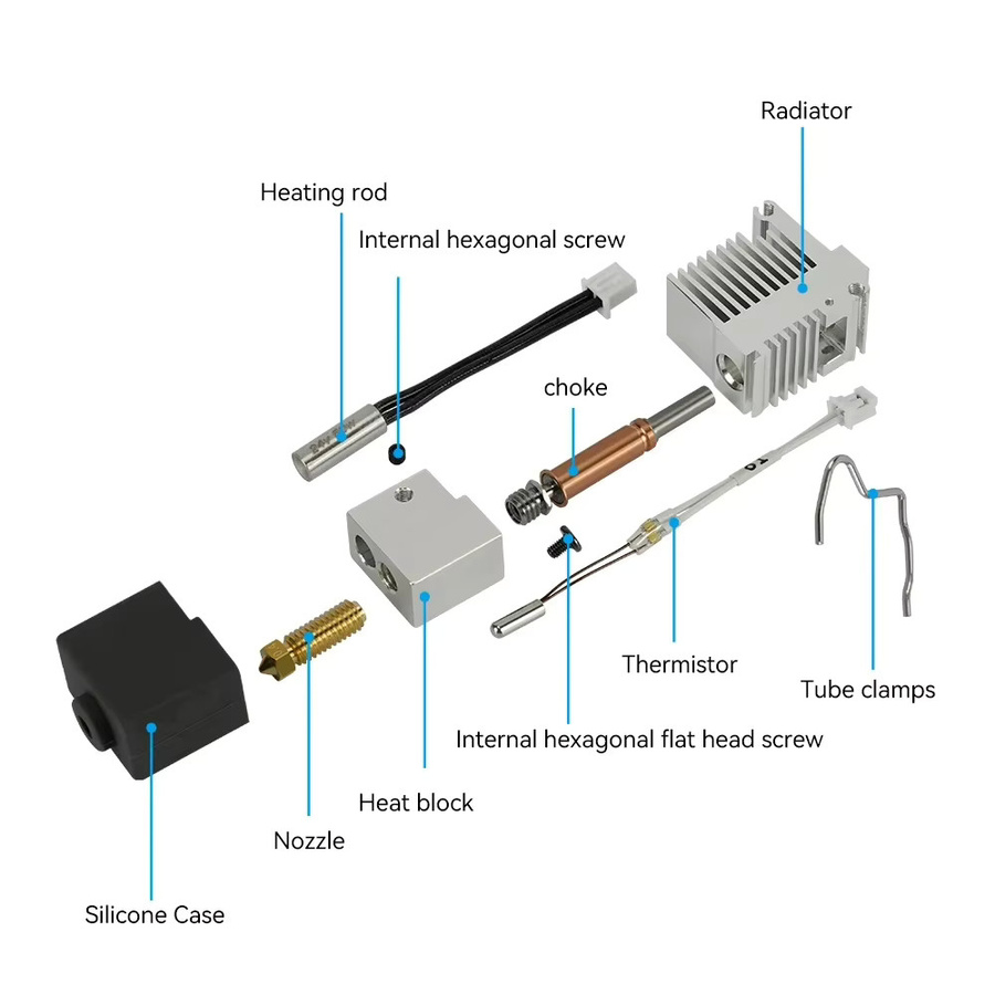 Anycubic Kobra 3 Combo Hotend-Upgrade mit Düse und Thermistor für Ersatzteile und Zubehör - Bild 2