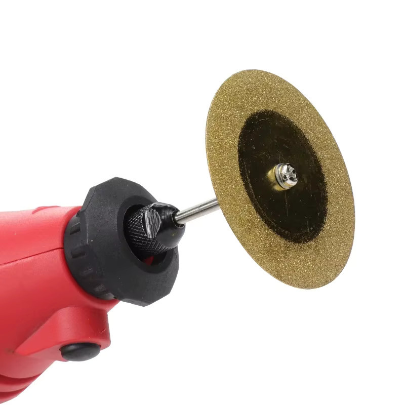 Vibratite 4er-Set Titanbeschichtete Diamant-Trennscheiben in Gold mit 3 mm Bohrerschaft für Dremel-Drehwerkzeuge (20 mm, 30 mm, 40 mm, 50 mm) - Bild 4