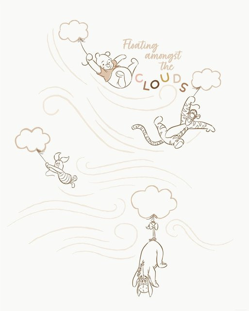 Komar Vlies Fototapete Disney Winnie The Pooh A Bluster Day in Beige - Bild 1
