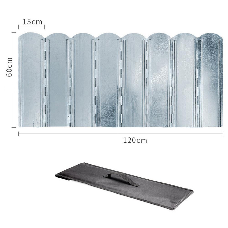 Aimo Klappbare Herd-Windschutzscheibe aus verzinktem Stahl mit 8 Platten und Aufbewahrungstasche, Silber, Breite: 40 cm - Bild 4