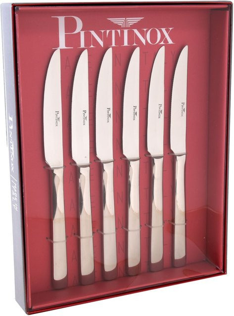 Pintinox Millenium Steakmesser und Brötchenmesser Set, 6-teilig, Silber - Bild 1