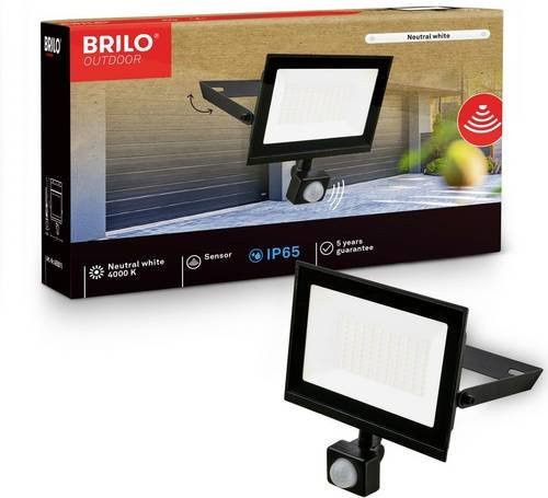 Briloner VARO 4055015 LED-Außenwandleuchte in Schwarz mit Bewegungsmelder und Dämmerungssensor, IP65, Modernes Design für Garten und Außenbereich - Bild 1