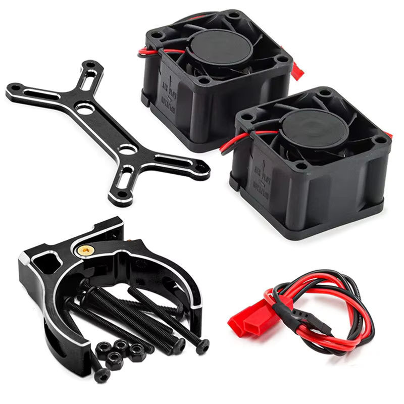 CJSD-RC Auto Upgrade Dual Lüfter 4985 1717 Motor Kühlkörper Kit, 1:5, Zubehör, Schwarz, Metall - Bild 2