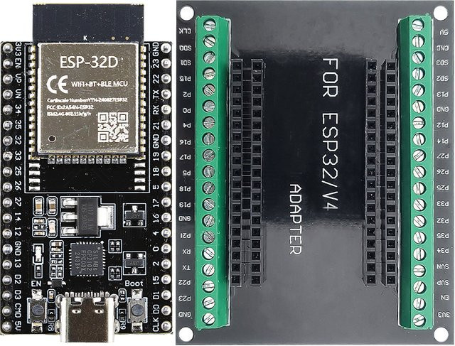 ESP32-32D Entwicklungsboard Kit mit GPIO-Erweiterungsboard, BT WLAN-Modul, USB Typ-C und CP2102, Schwarz - Bild 1