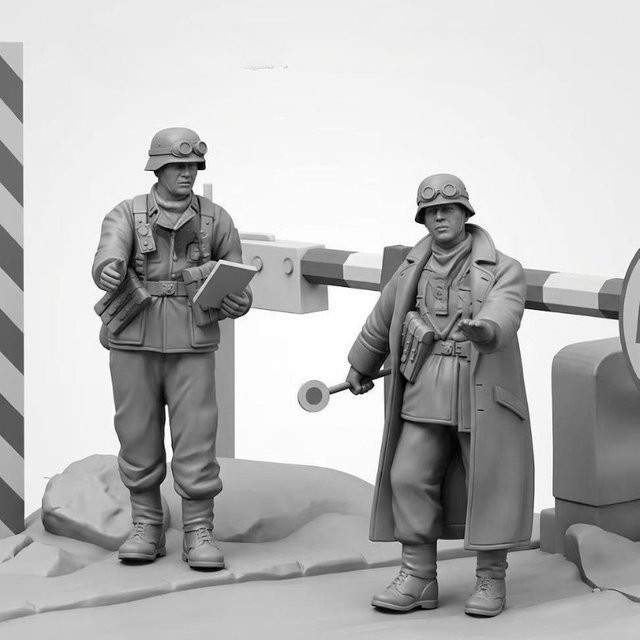 BAANFU Winter-Soldat und Offizier, 2-Personen-Miniaturstatuen, 1/35 Maßstab, unmontiert, unbemalt - Bild 1