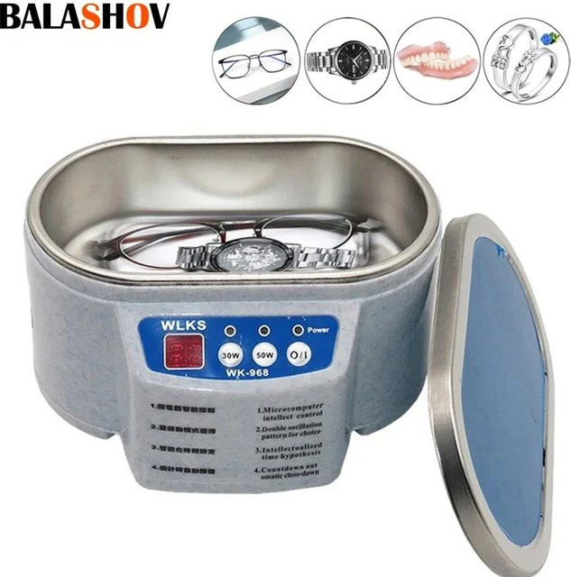 Tragbarer Ultraschallreiniger mit 600 ml Fassungsvermögen für Schmuck, Brillen und Prothesen mit Dual-Frequenz-Vibration - Bild 1