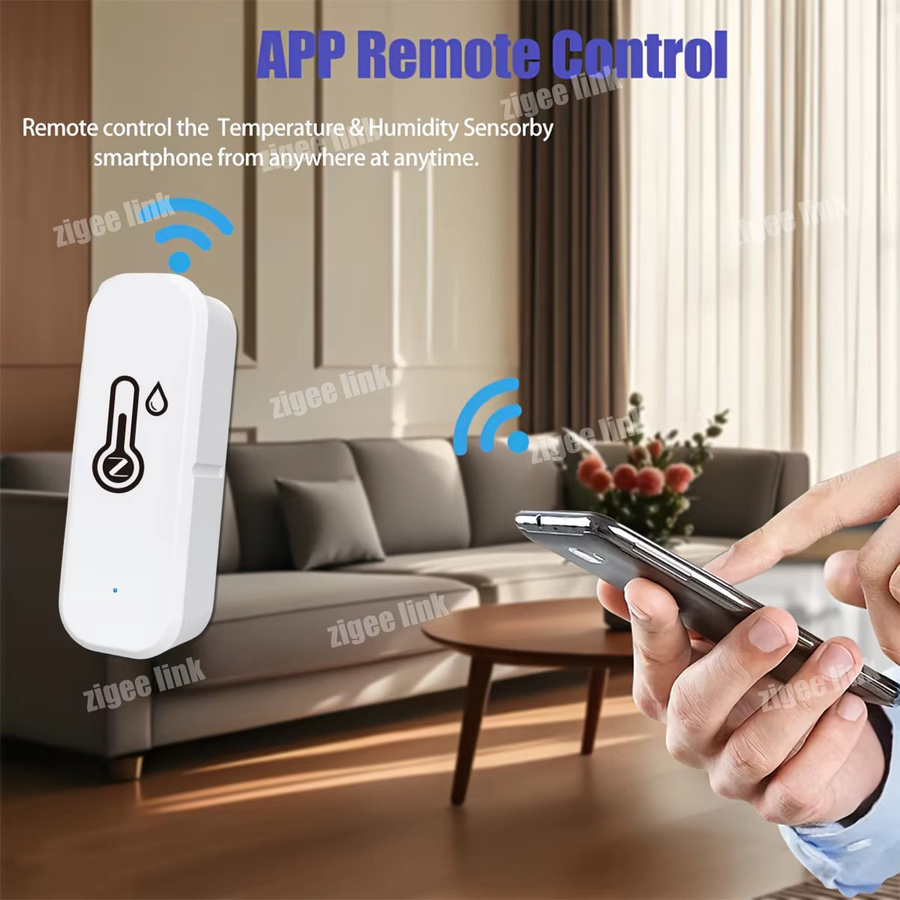 Shine-tale Intelligenter Temperatur- und Feuchtigkeitssensor Zigbee 3.0 in Weiß zur Fernüberwachung mit Tuya Alexa und Google Home Unterstützung - Bild 4
