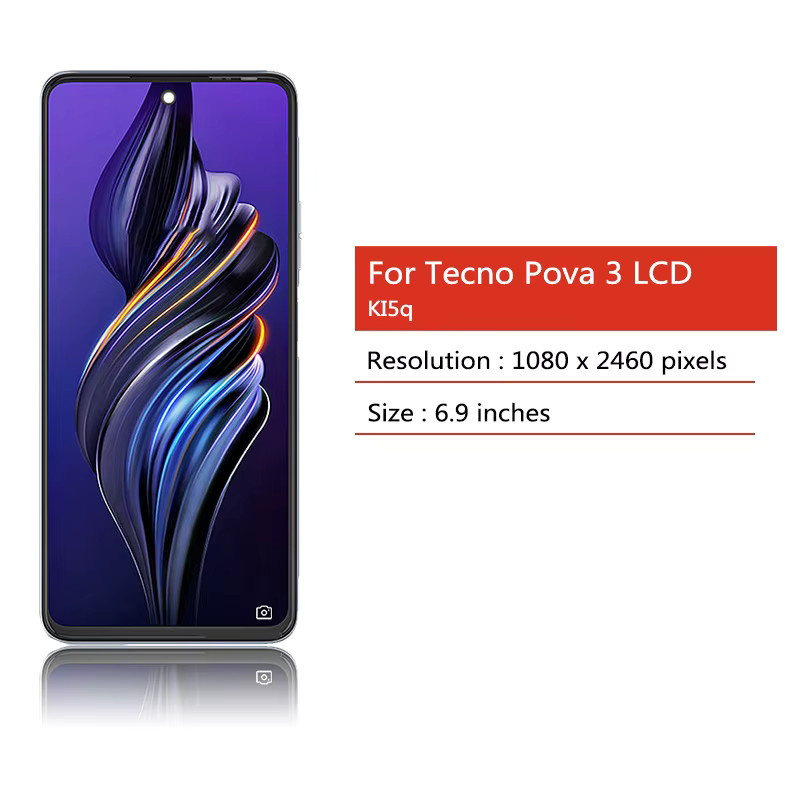 Tecno Pova 3 LCD-Display Touchscreen mit Rahmen in Schwarz 6.9 Zoll - Bild 2