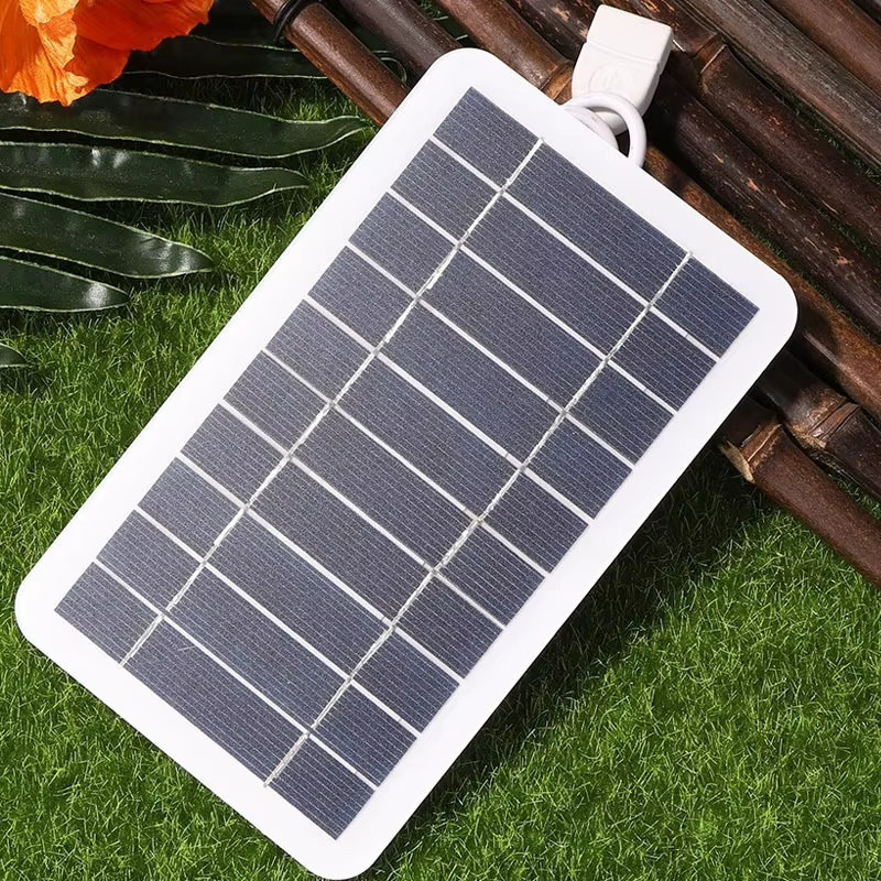 Tragbares Solarpanel-Ladegerät mit USB-A Anschluss für Telefon und Powerbank, 5 V, ideal für Outdoor, Camping und Wohnmobil - Bild 2