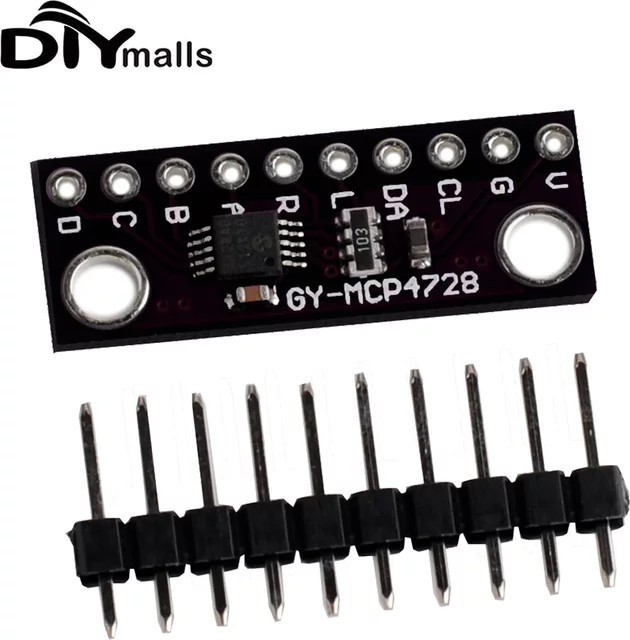 DIYmalls MCP4728 12-Bit DAC Modulplatine GY-MCP4728 Digital-Analog-Wandler Breakout-Sensor für Arduino in Schwarz - Bild 1