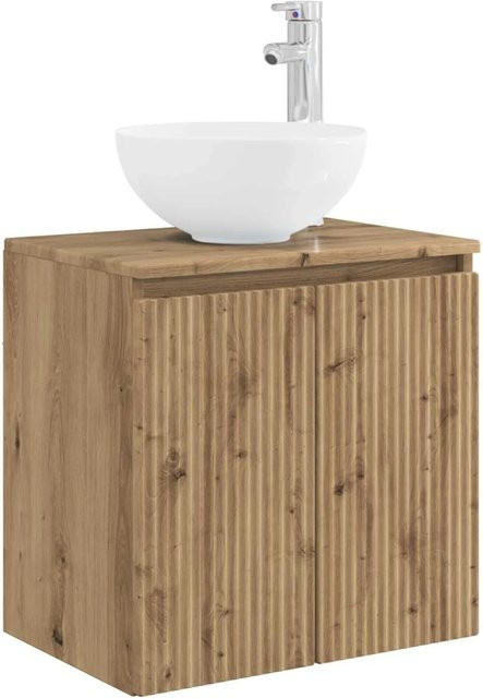 vidaXL Wandmontierter Waschtisch Artisan-Eiche in Braun, B/T/H: 49,5 x 35 x 63 cm - Bild 1