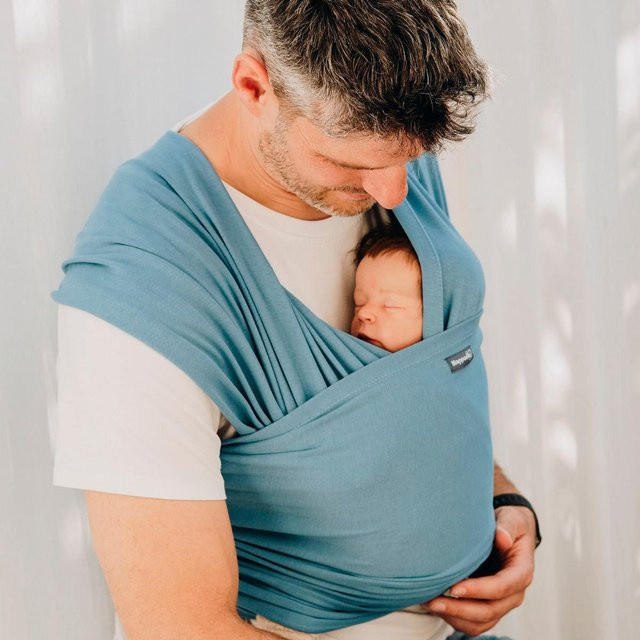 Hoppediz Babytragetuch Stretchy Wrap aus Baumwolle in Blau - Bild 1