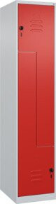 C+P Z-Spind Classic PLUS Spind mit 2 Fächern und Sicherheits-Drehriegel, Grau/Rot, H x B x T: 185 x 40 x 50 cm - Bild 1