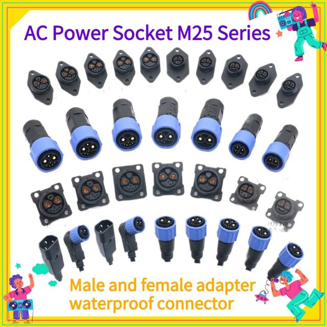 M25 Serie 2 + 1 + 5 Batterie Stecker IP67 Lithium-Elektrische Fahrrad Ladeport mit Kabel Männlich und Weiblich für E-Bike und Roller - Bild 1