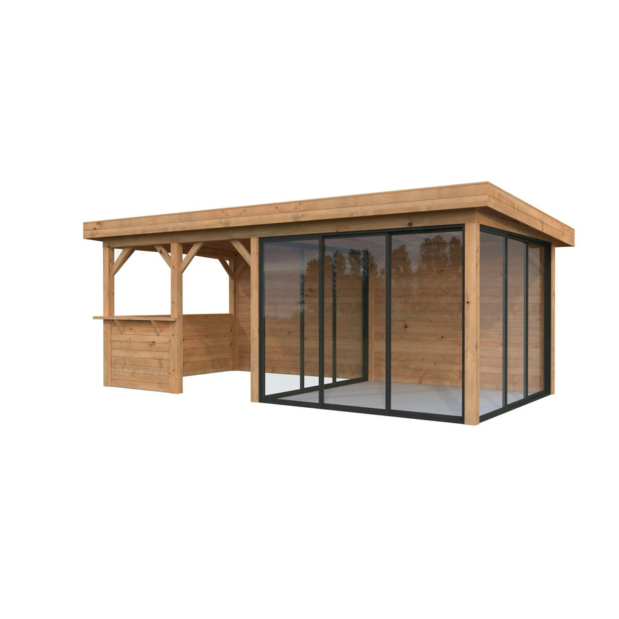 Palmako Pavillon Lenna Set 408 Slide aus Fichtenholz in Braun, B/H/T: 588 x 245 x 300 cm - Bild 2