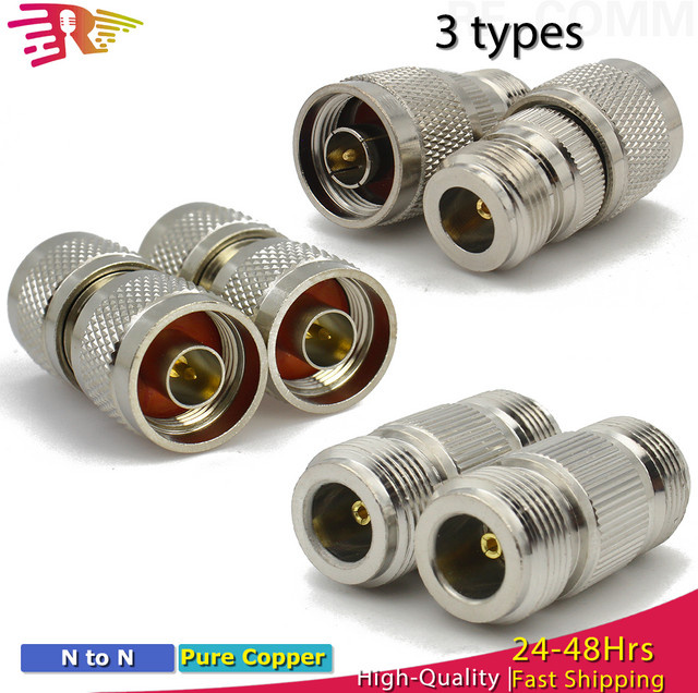MEYNOOE RF Adapter Koax N-Typ Stecker auf N-Buchse auf Buchse, Silber - Bild 1