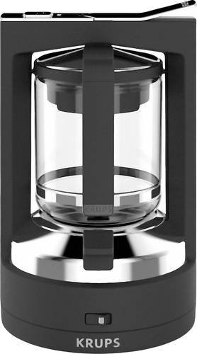 Krups Kaffeemaschine KM468910 Druckbrühautomat in Schwarz und Silber mit Glaskanne und Edelstahl-Elementen, Fassungsvermögen 12 Tassen - Bild 3