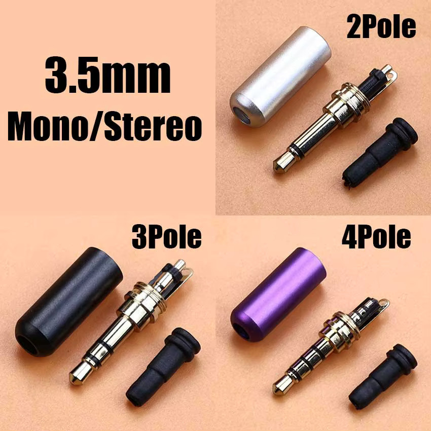 ChengHaoRan 3,5 mm Audio-Adapter DIY Lötverbinder für Mono und Stereo Kopfhörer, silber - Bild 2