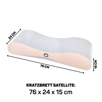 Canadian Cat Company Kratzbrett Satellite 2.0 aus Karton in Weiß, B/T/H: 76 x 24 x 15 cm - Bild 1