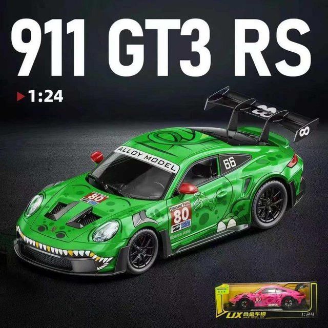 Linyi toy car Gt3 Rs Tyrannosaurus Rex Lackierung, Modellauto, 1:24, Metall, ab 14 Jahren - Bild 1