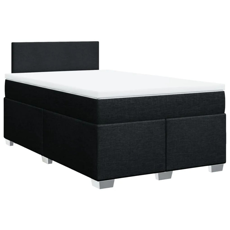 vidaXL Boxspringbett mit Matratze Schwarz, Hybridbett mit USB-Ladeport und Unterbettbeleuchtung, B/T: 120 x 200 cm - Bild 2