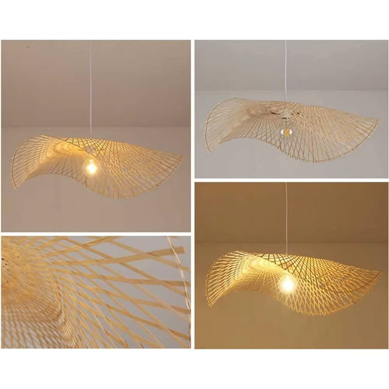 JOYINLED Bambus-Pendelleuchte aus Holz in Braun, handgefertigte dimmbare Deckenleuchte für das Esszimmer im Landhausstil - Bild 6