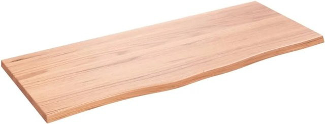 vidaXL Waschtischplatte aus Eichenholz in Braun, lackiert, B/T/H: 100 x 40 x 2 cm - Bild 1