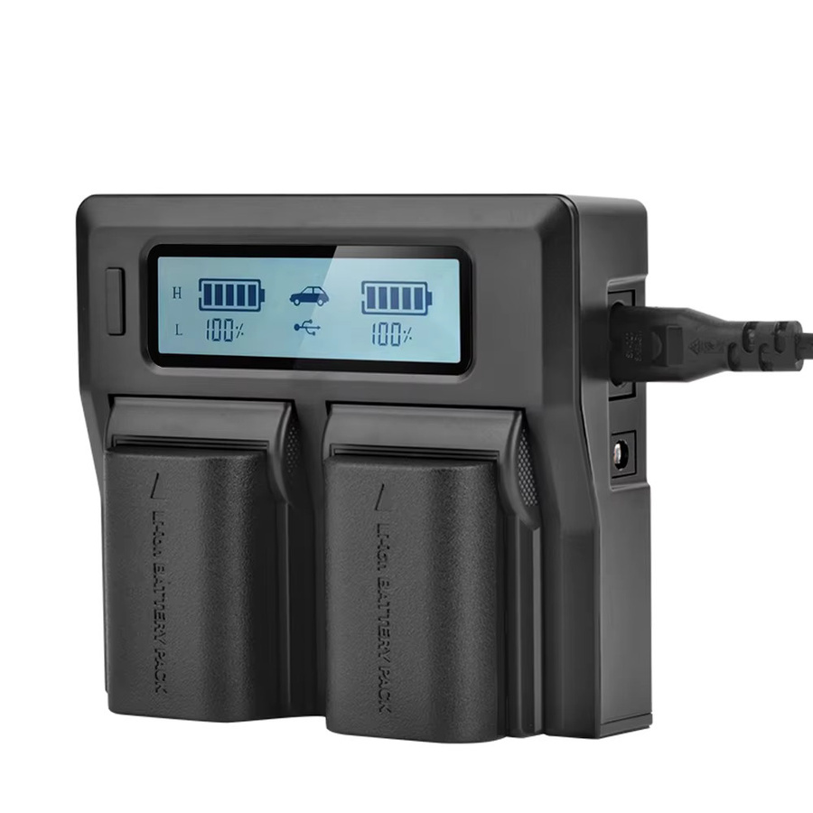 Canon 2-Slot Batterie Ladegerät für LP-E6NH LP-E6N LP-E6 in Schwarz - Bild 4