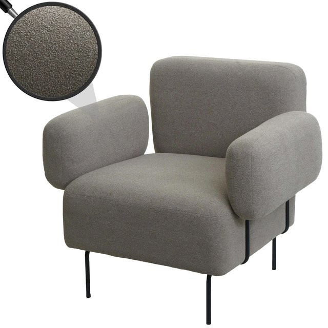 MCW Lounge-Sessel L83 in Grau mit Metallgestell und Stoffpolsterung - Bild 1