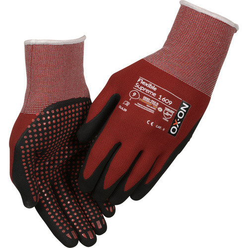 OX-ON Handschuh Flexible Supreme 1609 in Rot/Schwarz mit Nitrilbeschichtung in Größe XL - Bild 3
