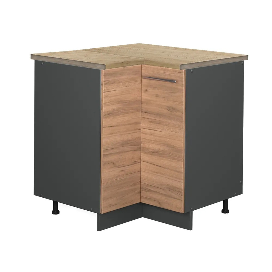 Vicco Eckunterschrank Fame-Line Goldkraft Eiche/Anthrazit, B/T/H: 80,5 x 60,0 x 82,0 cm - Bild 2