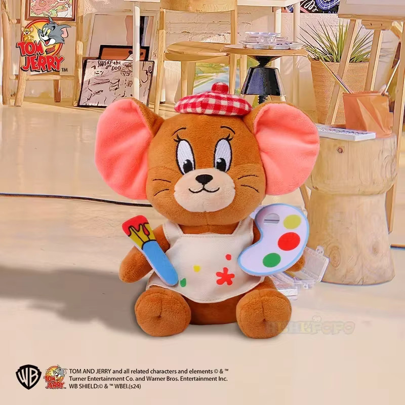HUGKIS Tom und Jerry Plüsch, Chef Maler Jerry Maus Arzt Polizist Tom Katze, Stofftier Spielzeug, 20 cm - Bild 2