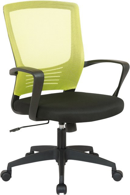 TPFLiving Bürostuhl Kamira mit Netzbezug, Schwarz/Grün, B/T/H: 58 x 53 x 101 cm - Bild 1