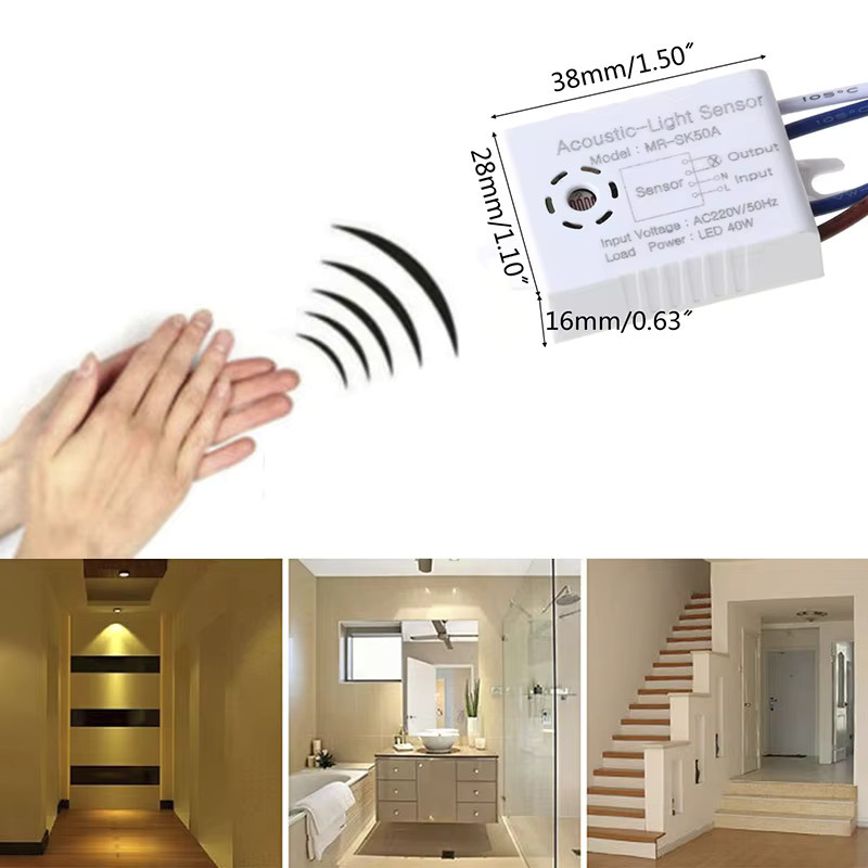 Szaoju Intelligenter Sound- und Bewegungssensor Lichtschalter mit Sprachsteuerung, 220V, Weiß - Bild 2