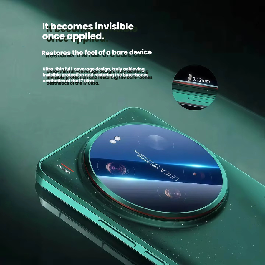 2er-Pack Objektivschutzfolie Leica Edition für Xiaomi 17 Ultra, transparent, vollständige Abdeckung der Rückkamera - Bild 4