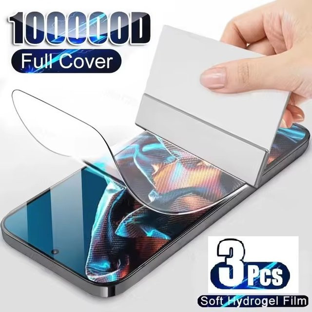 3er-Pack Hydrogel Schutzfolie für Xiaomi Poco X5 X4 X3 F5 Pro M5 M5S M3 M4 M6 F3 F4 GT, transparent - Bild 1