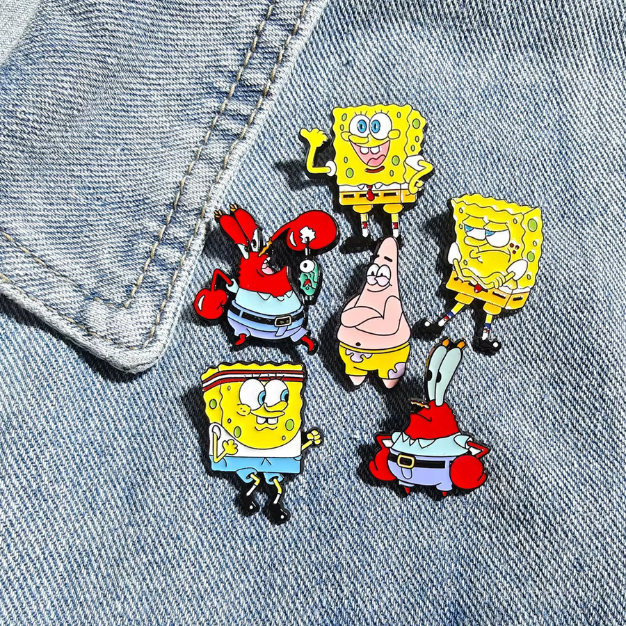 Bandai Broschen-Set, SpongeBob Schwammkopf, Emaille-Pins, Unisex - Bild 3