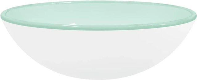 vidaXL Aufsatzwaschbecken aus Hartglas in Weiß, rund, B: 42 cm, T: 14 cm - Bild 1