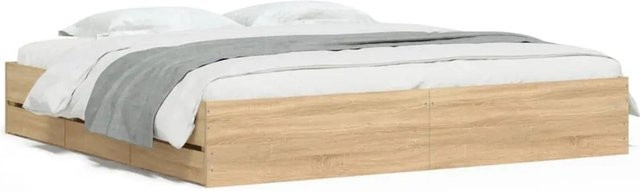vidaXL Bettgestell mit Schubladen in Sonoma-Eiche, modern, B/T/H: 160 x 200 x 163 cm - Bild 1