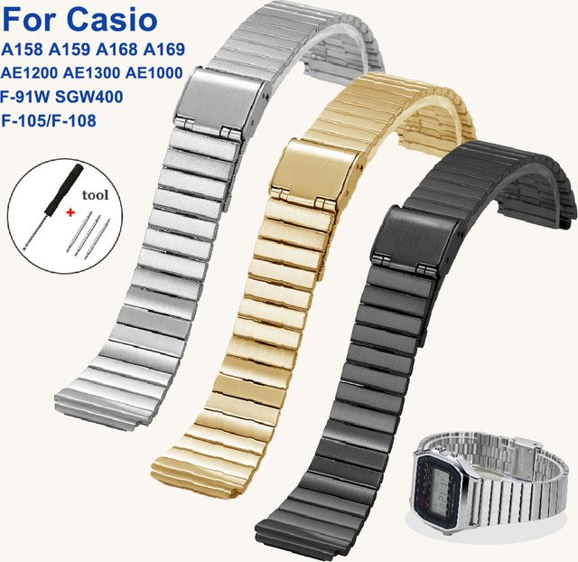 Casio Uhrenarmband Edelstahl, Silber, Unisex - Bild 1