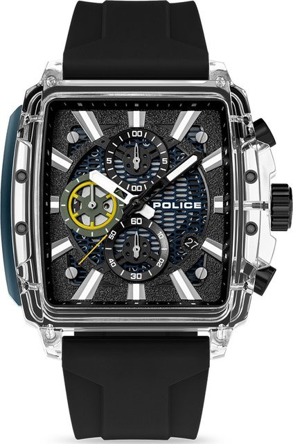 Police Chronograph Herrenuhr, Quarz, Kunststoff, 43 mm, Schwarz - Bild 1
