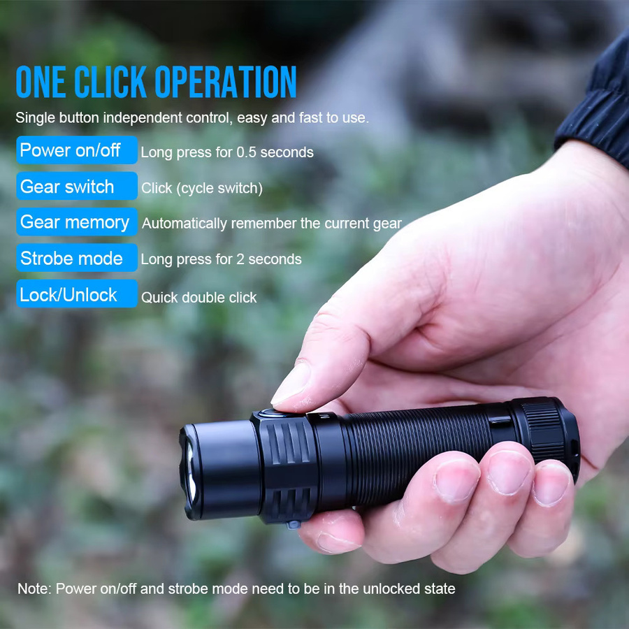 Trustfire MT22 wiederaufladbare EDC-LED-Taschenlampe in Schwarz mit 2250 Lumen, Typ-C-USB-Ladefunktion und Powerbank-Funktion - Bild 5