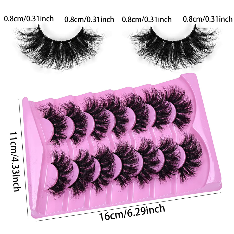 JIEFUXIN Künstliche Wimpern, 7 Paar, natürlich aussehend - Bild 4