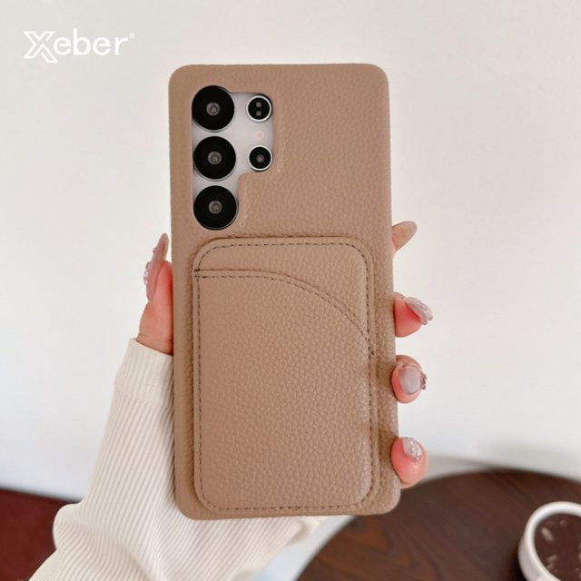 Luxus Lychee Leder Handyhülle mit Kartenfach für Samsung Galaxy S25 S24 S23 FE S22 Ultra Plus A13 A53 A54 A35 in Blau und Lila - Bild 1