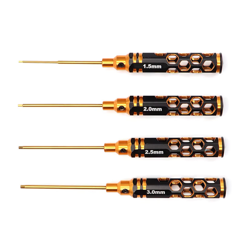 OMAIJIA Sechskantschraubendreher-Set in Gold für RC-Modelle mit 1,5 mm, 2,0 mm, 2,5 mm und 3,0 mm - Bild 3